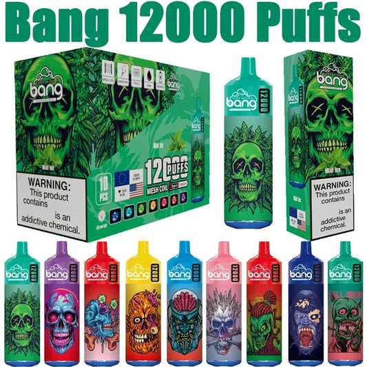 BANG 12000 Puffs 5% Nicotine Rechargeable Disposable BOX - 10 pieces