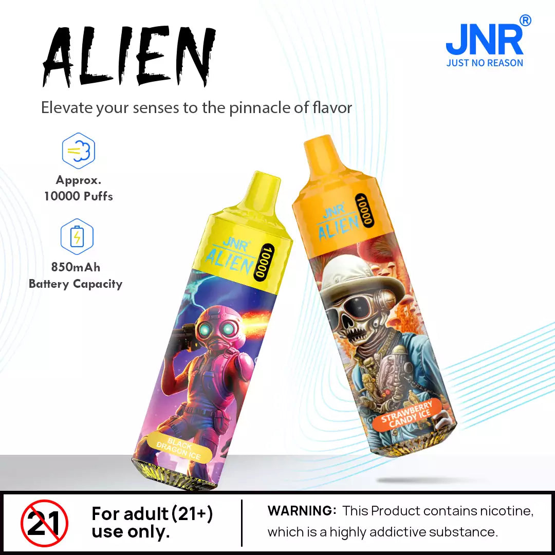 JNR Alien 10000 Puffs RGB 5% Nicotine ONE BOX - 10 PIECES